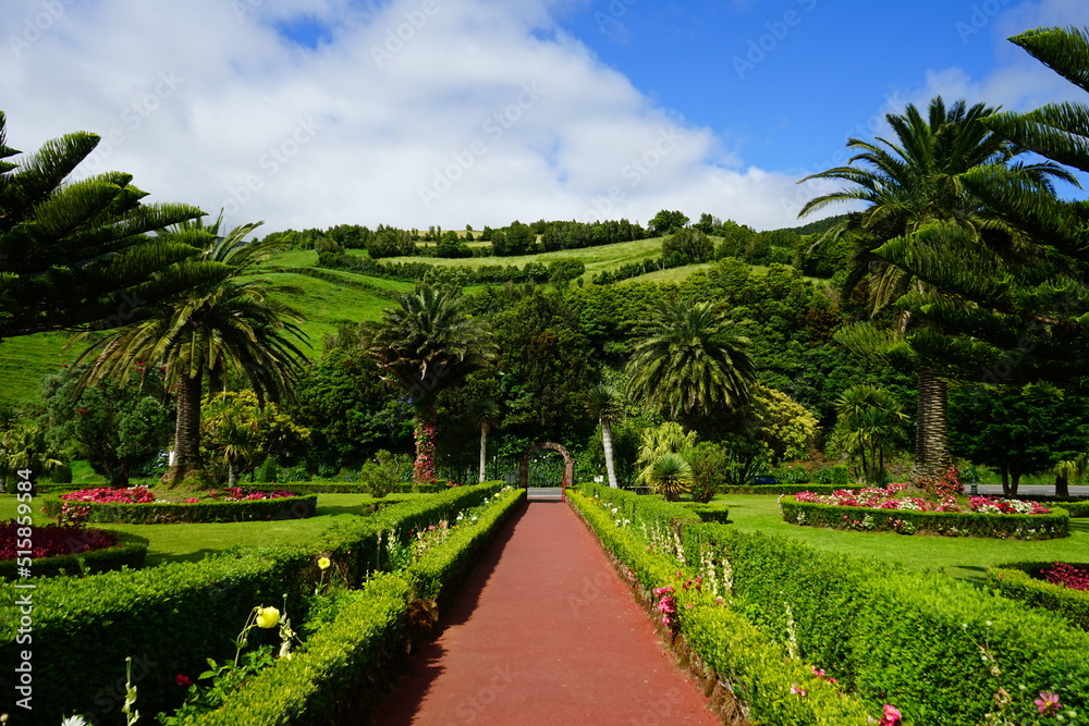 Miradouro da Ponta do Sossego garden, Sao Miguel, Azores islands, Portugal