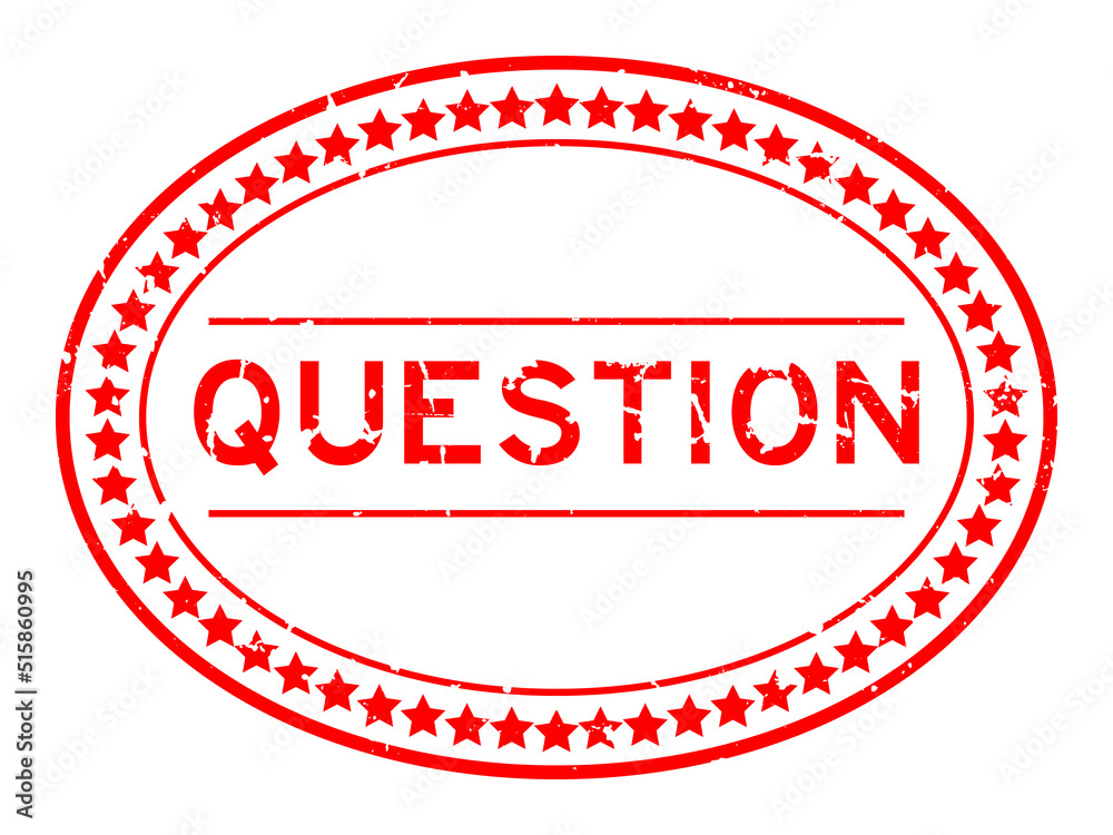 Grunge red question word oval rubber seal stamp on white background Grunge red question word oval rubber seal stamp on white background