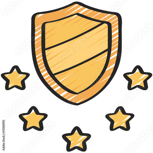 Stars Around Shield Icon