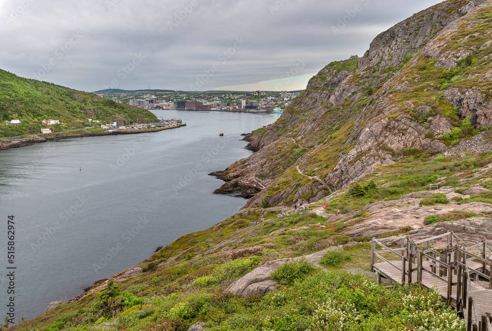 The Narrows entrance to the St. John’s Harbor, as seen from the North Head Trail 