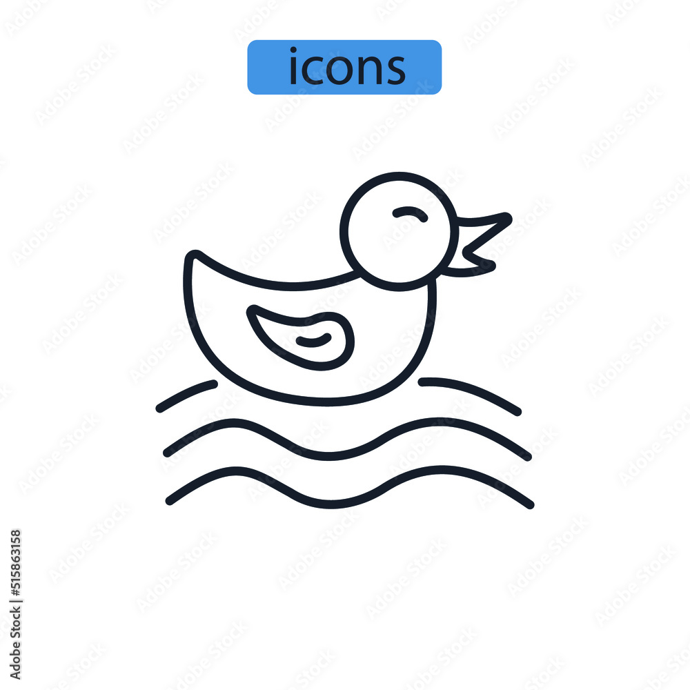 duck icons symbol vector elements for infographic web duck icons symbol vector elements for infographic web