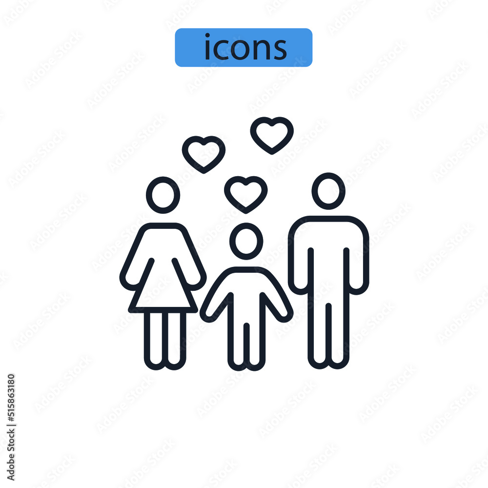 Family icons symbol vector elements for infographic web Family icons symbol vector elements for infographic web