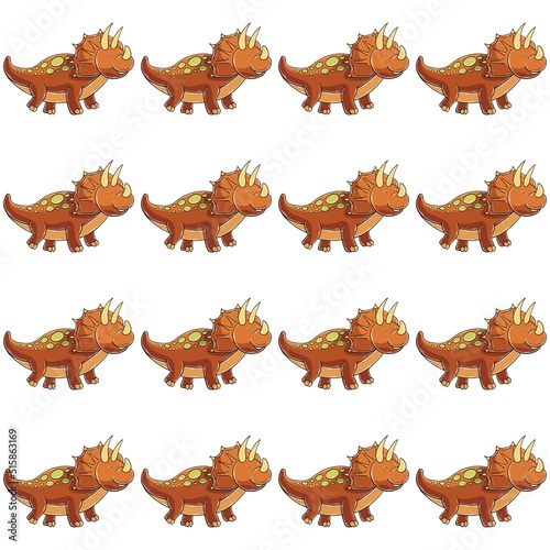 Cute funny dinosaur pattern. Print for cloth design  textile  wrapping paper