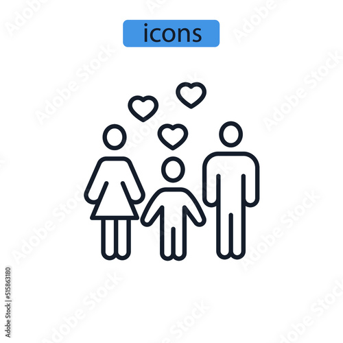 Family icons symbol vector elements for infographic web