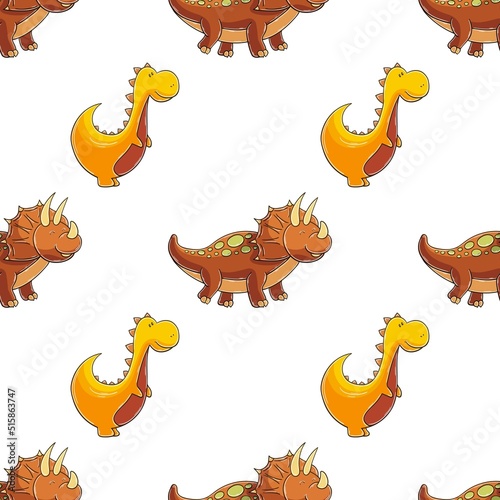 Cute funny dinosaur pattern. Print for cloth design  textile  wrapping paper