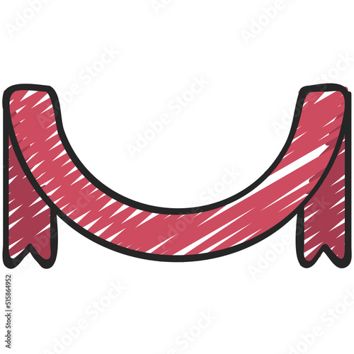 Semi Circle Ribbon Icon
