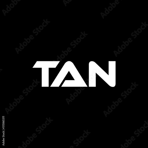 TAN letter logo design with black background in illustrator, vector logo modern alphabet font overlap style. calligraphy designs for logo, Poster, Invitation, etc.