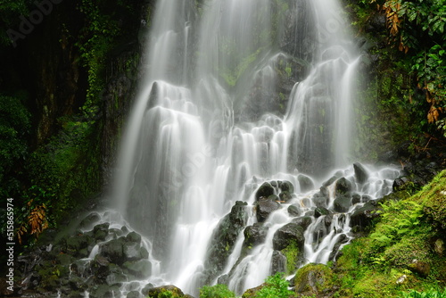 Parque Natural da Ribeira dos Caldeir  es waterfall  Sao Miguel  Azores islands  Portugal