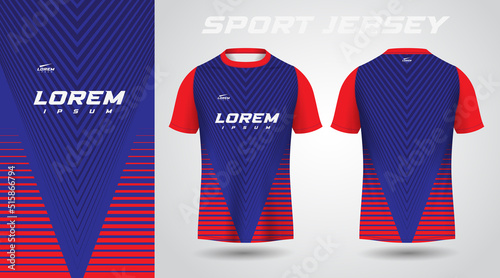 blue red t-shirt sport jersey design