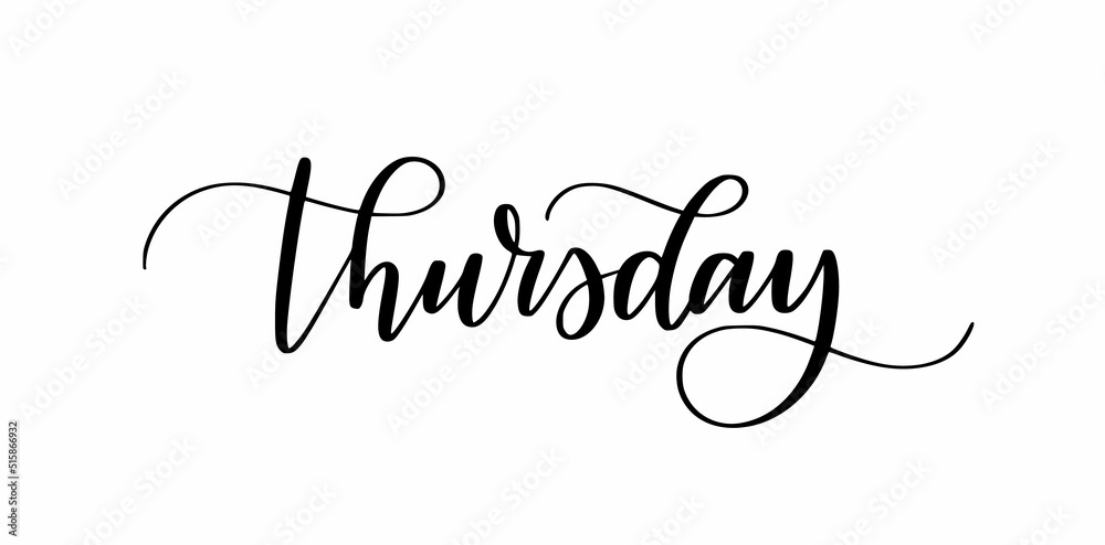 Thursday cute modern calligraphy word Thursday cute modern calligraphy word