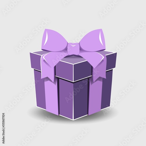 Gift box set with ribbon bow isolated on  background.
 Realistic vector icon for present,
 birthday or wedding banners