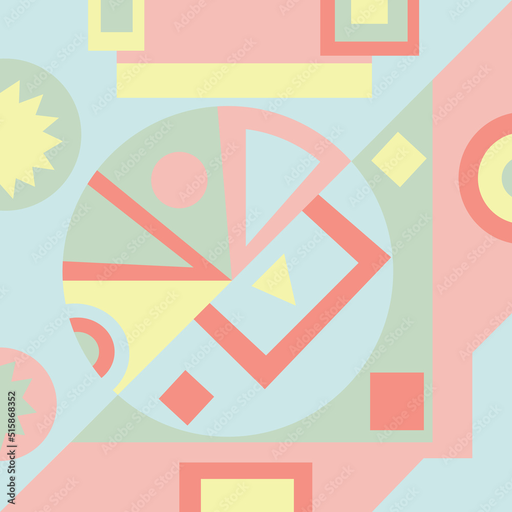 Obraz premium Abstract geometric cover. Vintage cover. Shapes compositions. Trendy minimalistic flat vector design.
