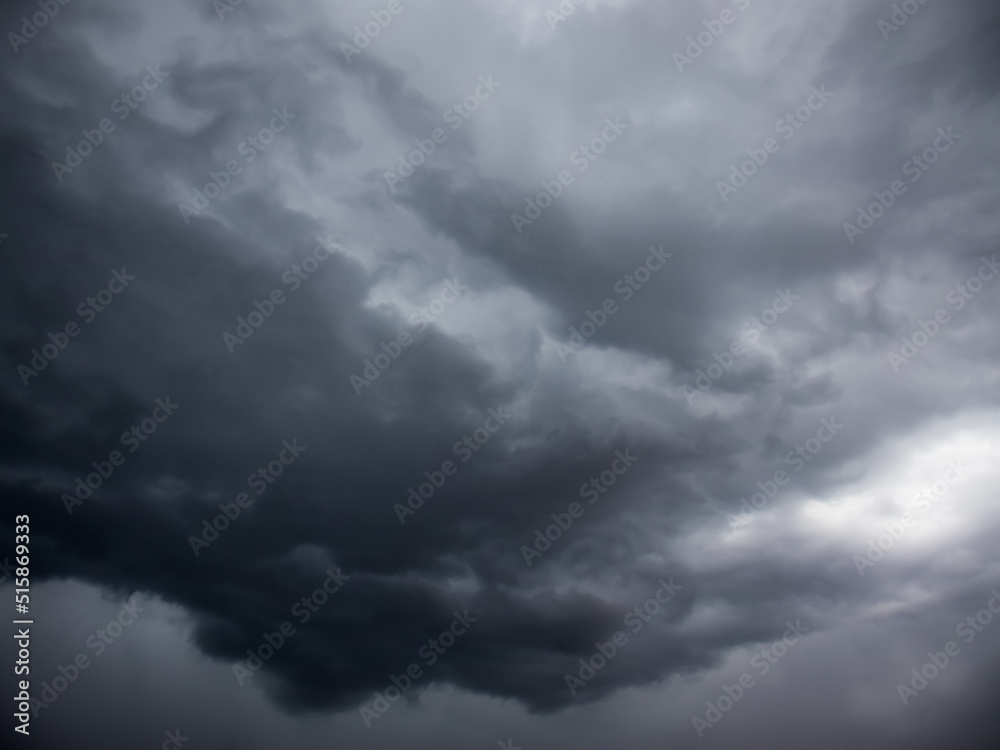 Dark clouds are a big storm, Dark storm clouds before rain are used for climate background, Clouds turn dark gray before rain, Abstract dramatic 