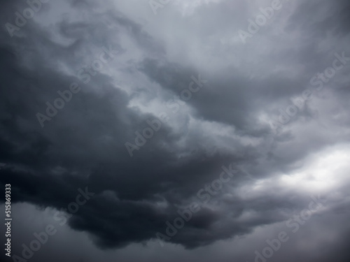 Dark clouds are a big storm, Dark storm clouds before rain are used for climate background, Clouds turn dark gray before rain, Abstract dramatic 