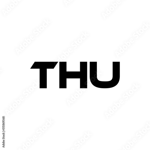 THU letter logo design with white background in illustrator, vector logo modern alphabet font overlap style. calligraphy designs for logo, Poster, Invitation, etc.