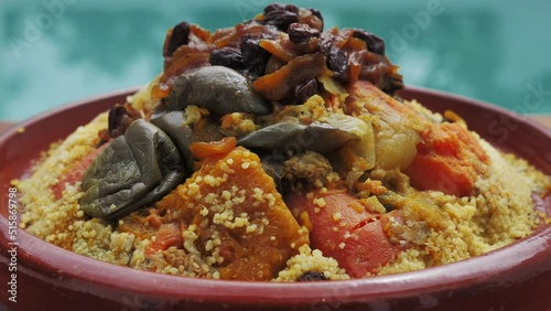 Couscous is a traditional oriental dish. Moroccan cuisine