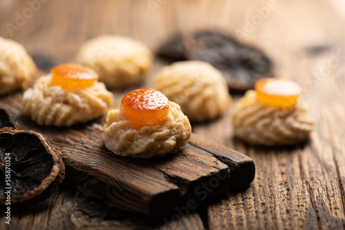 Almond Sicilian pastry on wooden background