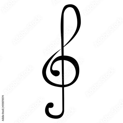 Treble clef. Music symbol. Vector icon.