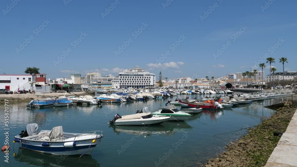 Static shot of Faro marina in sunny day, Portugal Static shot of Faro marina in sunny day, Portugal