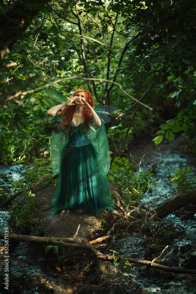 A series of photographs of a forest nymph a rouier with cold water