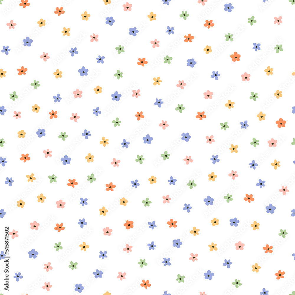 Seamless pattern with colorful tiny flowers. Seamless pattern with colorful tiny flowers.