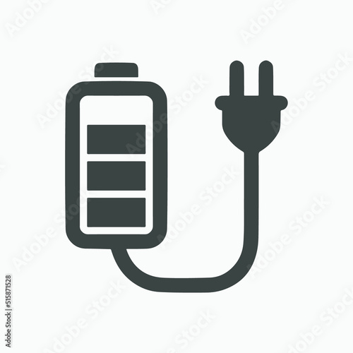 Battery charger accumulator icon vector symbol isolated for mobile concept and web design. photo