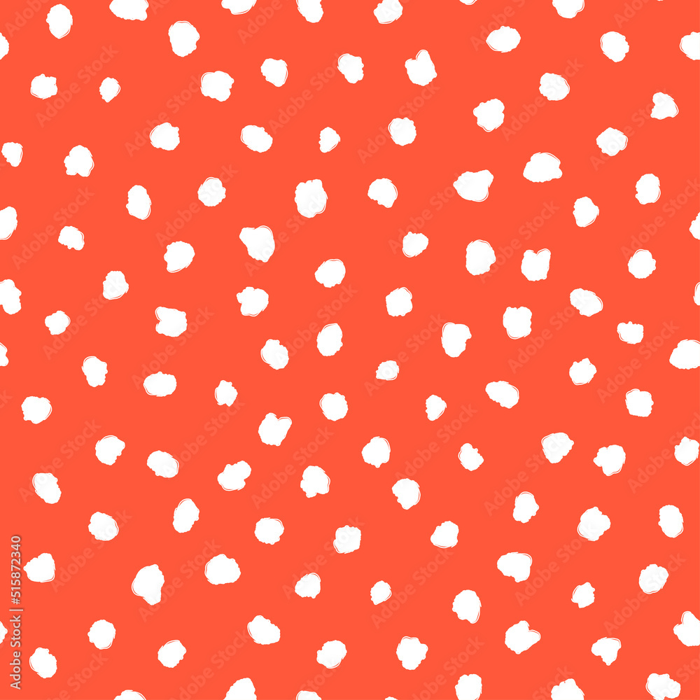 Orange seamless pattern with white spots.