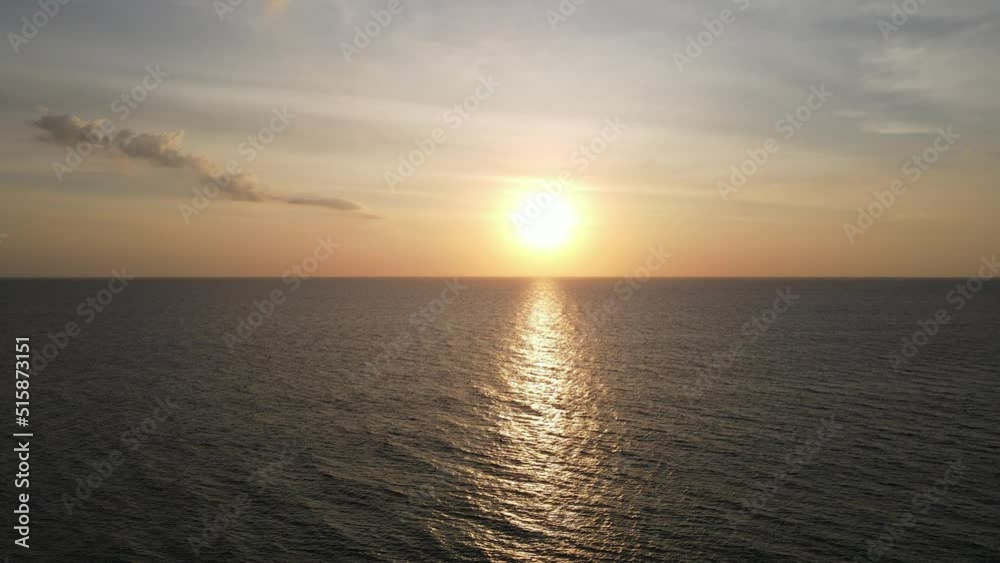 sea in sunset time fly low to hight sea in sunset time fly low to hight