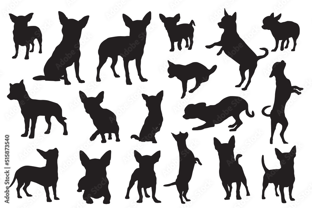 Chihuahua dog silhouettes
