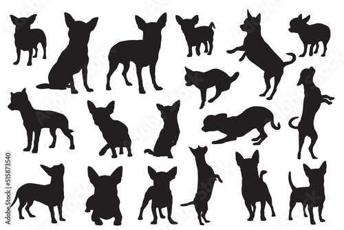 Chihuahua dog silhouettes