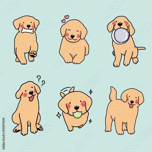labrador retriever dog character vector design