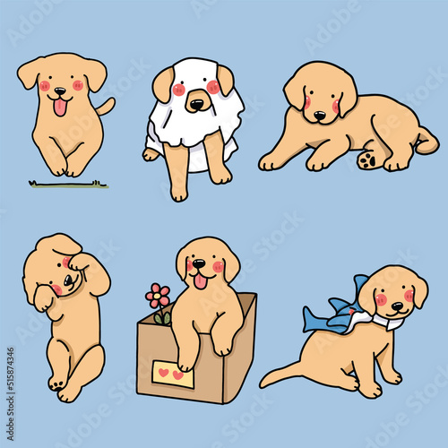 labrador retriever dog character vector design