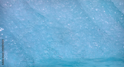 A close-up of the layered surface of a blue glacier - Knud Rasmussen Glacier near Kulusuk - Greenland  East Greenland