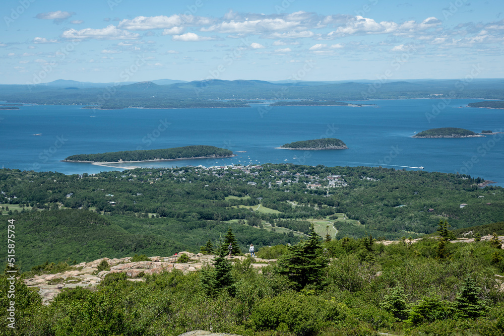 View of Bar Harbor from Cadillac Mountain, Acadia National Park, Maine