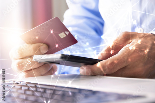 cambio valuta, pagamenti online con carta di credito, mercato internazionale photo