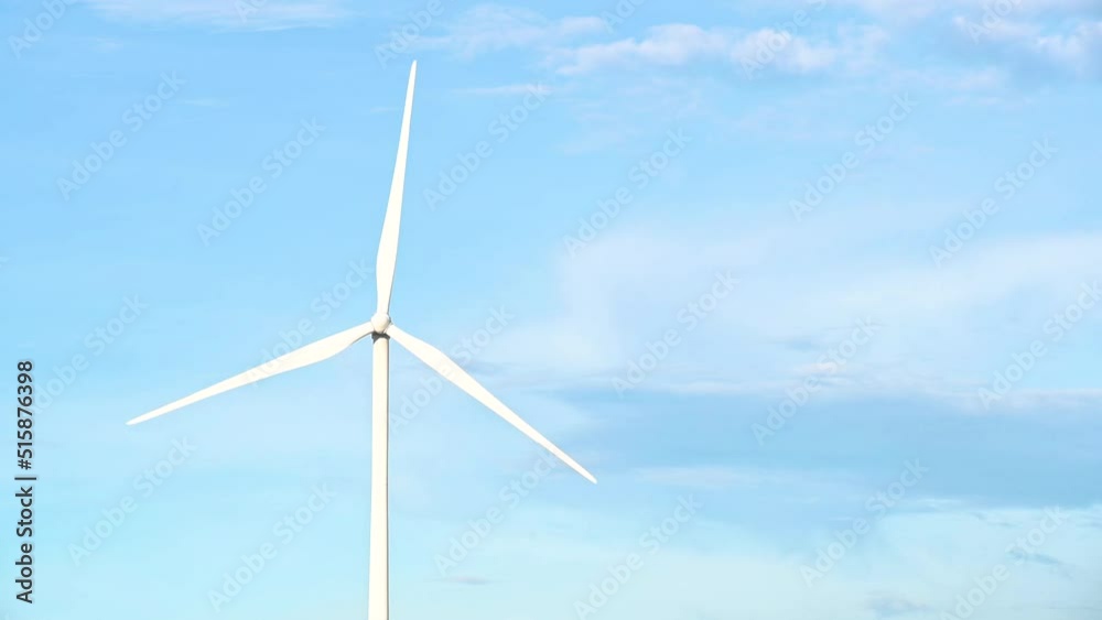 Wind turbines for electric power production with clear sky in Thailand. Wind turbines for electric power production with clear sky in Thailand.