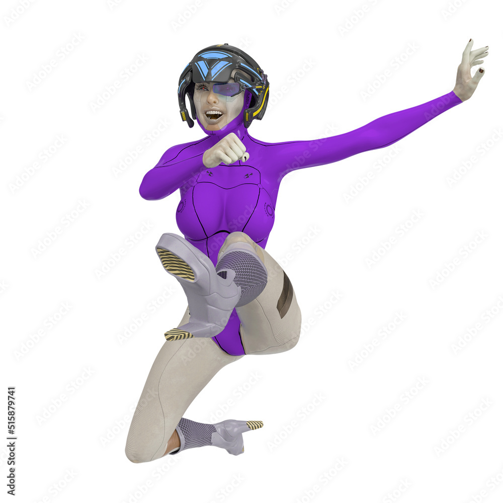 super cyborg girl jumping super cyborg girl jumping