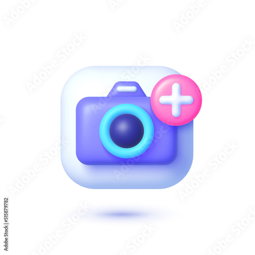 Photo add 3d, great design for any purposes. Vector illustration element