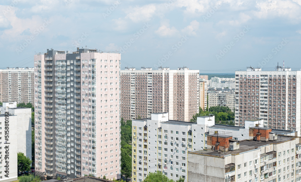Many high-rise residential buildings made of concrete panels, sleeping areas of the metropolis. Many high-rise residential buildings made of concrete panels, sleeping areas of the metropolis.