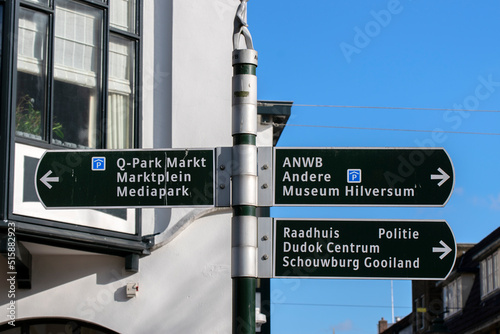 Directions Sign At Hilversum The Netherlands 23-2-2022 photo