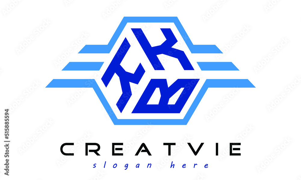 KKB three letter geometrical wings logo design vector template ...