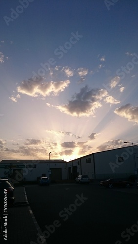 sunset at the airport