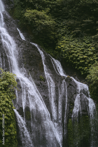 Mountain waterfall  Bali landscape  Indonesia. Tourism in Bali.