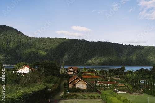 Landscapes of Bali. The mountainous area of Bedugul, view of the rice terraces. photo