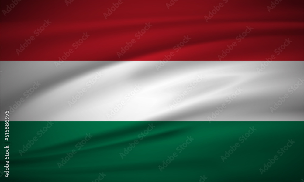 Elegant realistic Hungary flag background. Hungary Independence Day design.