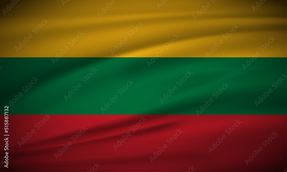 Elegant realistic Lithuania flag background. Lithuania Independence Day design.