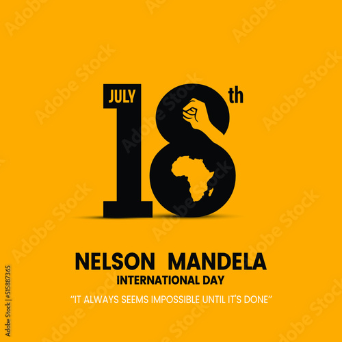 Nelson Mandela Day July 18, vector Poster Design photo