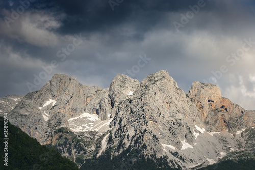epic mountain vista with dramatic storm light