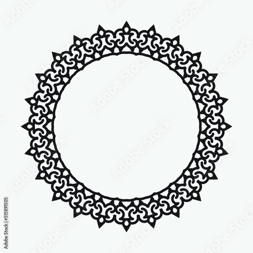 Round Decorative Border Frames with Clear Background. Ideal for vintage label designs.