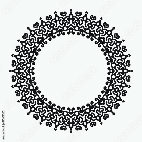 Round Decorative Border Frames with Clear Background. Ideal for vintage label designs.